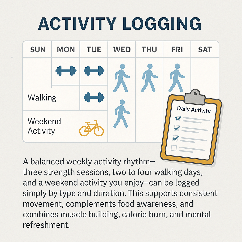 Infographic showing balanced weekly activity schedule